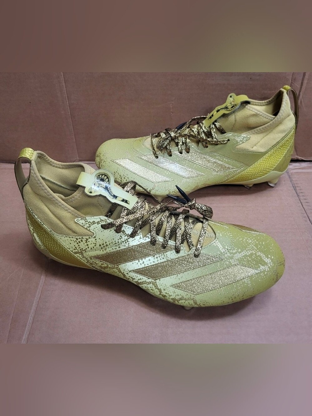 Adidas Adizero Impact Disney Cobra Gold Football Cleats Men Size 17 NWT